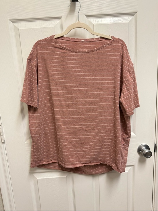 lululemon athletica Tops - Lululemon Striped Short-Sleeve Tee in Dusty Rose